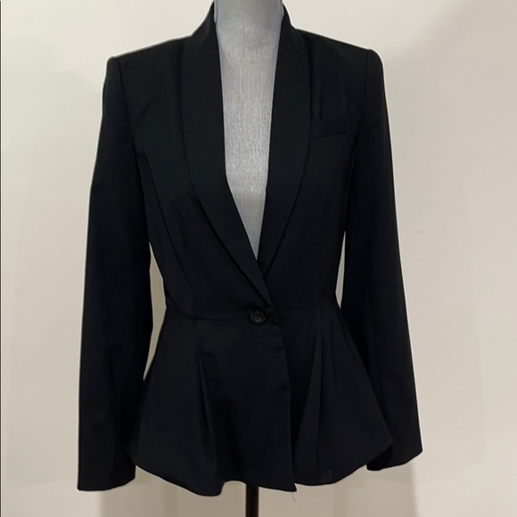 Alice and Olivia Employed Black peplum blazer wool - Picture 1 of 8